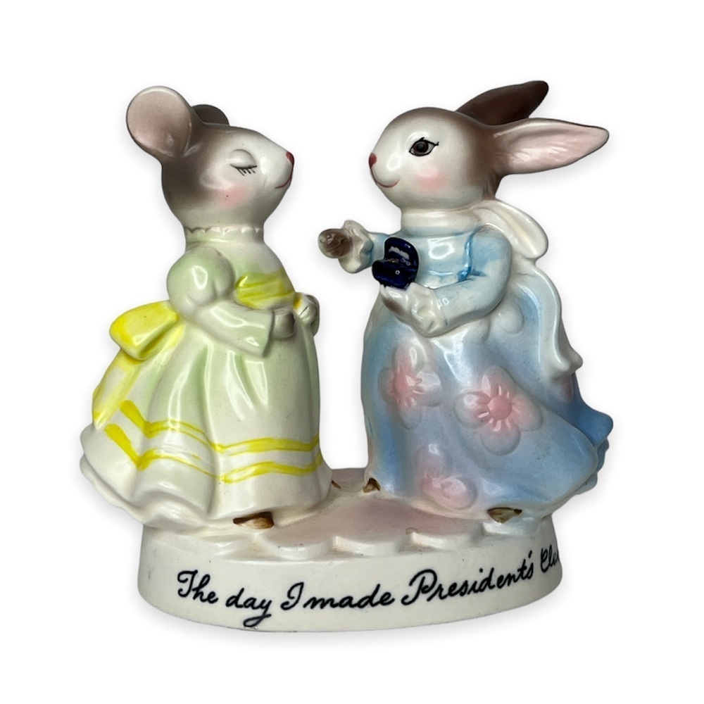 Bunny Mouse Precious Moments Avon President's Club Figurine Vintage 1980